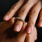 Stunning 0.2 TCW Round Moissanite Stones Half Eternity Wedding Bands 4