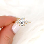 Stunning 2.5 CT Oval Moissanite Engagement Ring with Three Stone Design 7