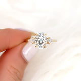 Stunning 2.5 CT Oval Moissanite Engagement Ring with Three Stone Design 7