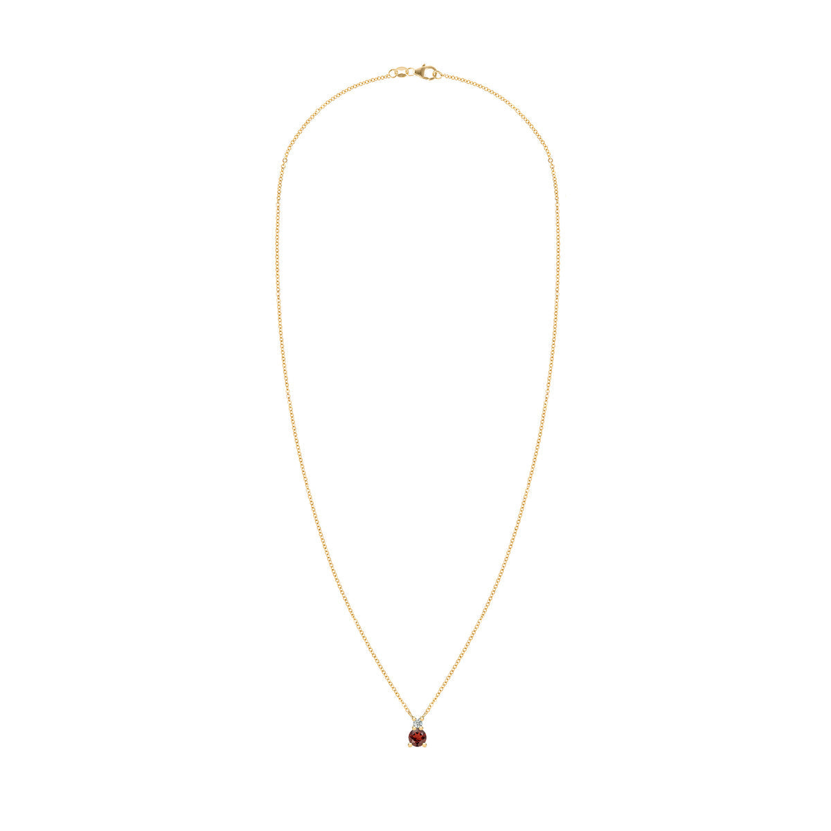 0.38 TCW Round Garnet Lab Made Diamond- January Birthstone Necklace 4