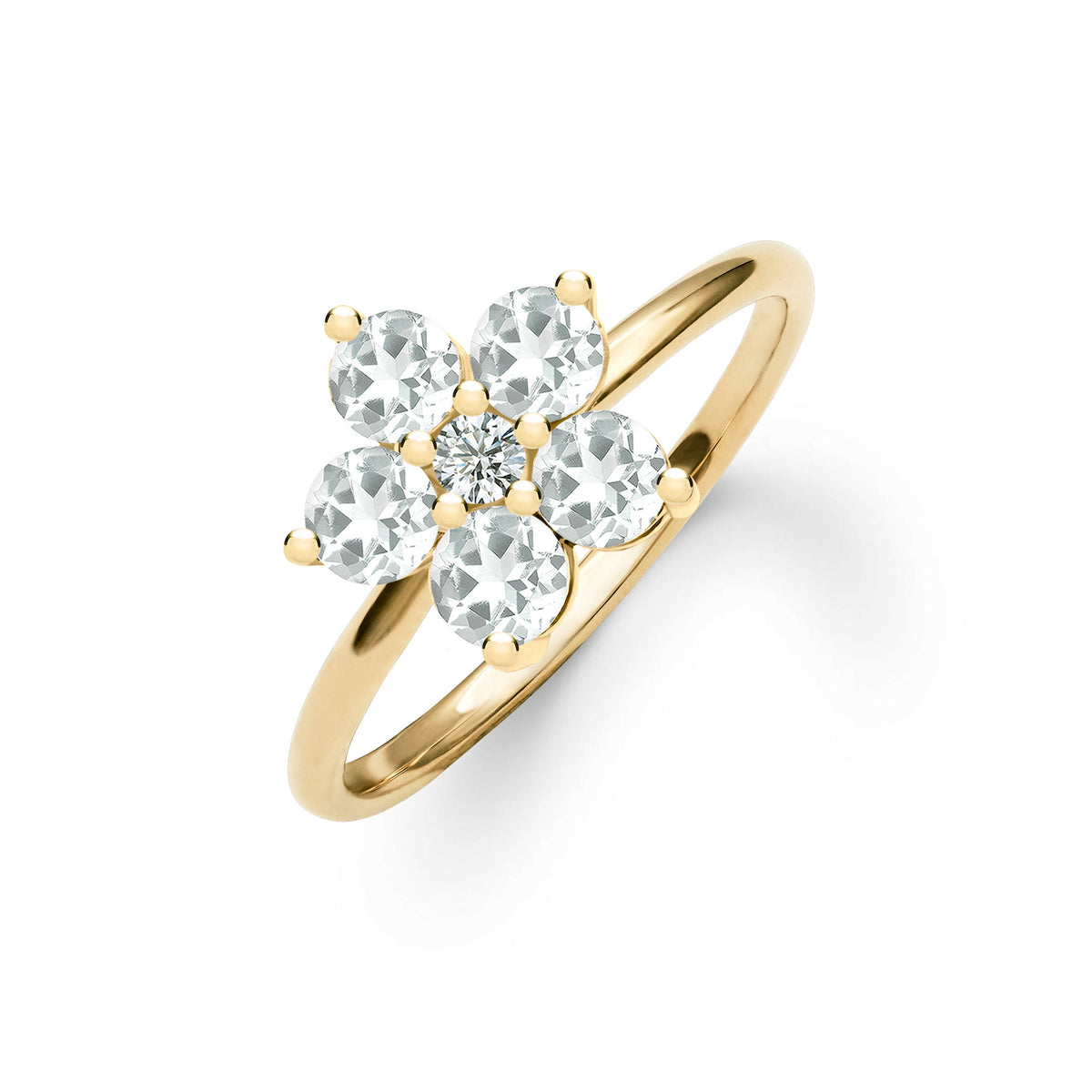 1.0 TCW Round April Diamond Lab Made Diamond- April Birthstone Engagement Ring 1