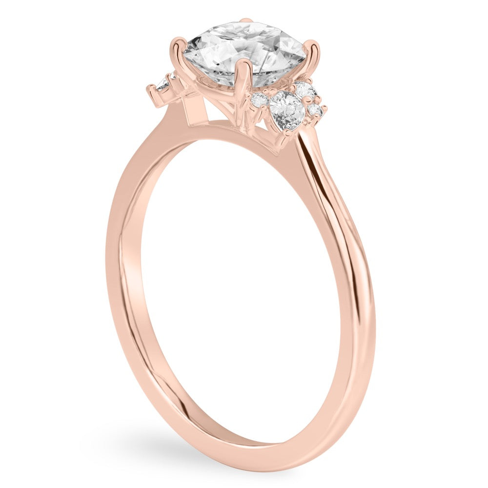Stunning 0.50-1.50 CT Round Moissanite Engagement Ring With Cluster Design 8