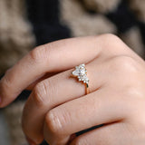 Stunning 1.0 - 2.0 CT Marquise Moissanite Engagement Ring with Cluster Design 5