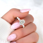 Stunning 2.5 CT Oval Moissanite Engagement Ring with Pave Design 8