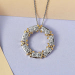 Round Cut Cubic Zirconia in 925 Sterling Silver Necklace 3