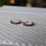 0.27 TCW Round Ruby Lab Made Diamond- July Birthstone Earrings 7