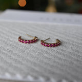 0.27 TCW Round Ruby Lab Made Diamond- July Birthstone Earrings 7