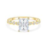 Stunning 1.5 CT Radiant Moissanite Engagement Ring in Pave Design 1