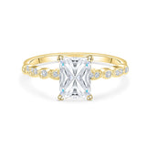 Stunning 1.5 CT Radiant Moissanite Engagement Ring in Pave Design 1