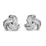 Round Cut Cubic Zirconia in 925 Sterling Silver Earrings 1
