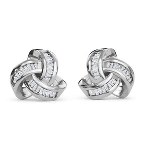 Round Cut Cubic Zirconia in 925 Sterling Silver Earrings