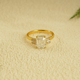 Stunning 1.0 - 2.0 CT Emerald Moissanite Engagement Ring With Cluster Design 1