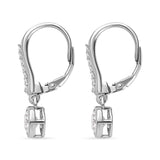 Round Cut Cubic Zirconia in 925 Sterling Silver Earrings 4