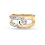 Stunning 0.36 TCW Round Moissanite Stones Interlocked Wedding Bands 1