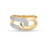 Stunning 0.36 TCW Round Moissanite Stones Interlocked Wedding Bands 1