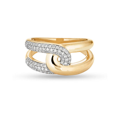 Stunning 0.36 TCW Round Moissanite Stones Interlocked Wedding Bands 1