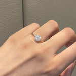 Stunning 1.0 CT Round Moissanite Engagement Ring with Halo Design 7