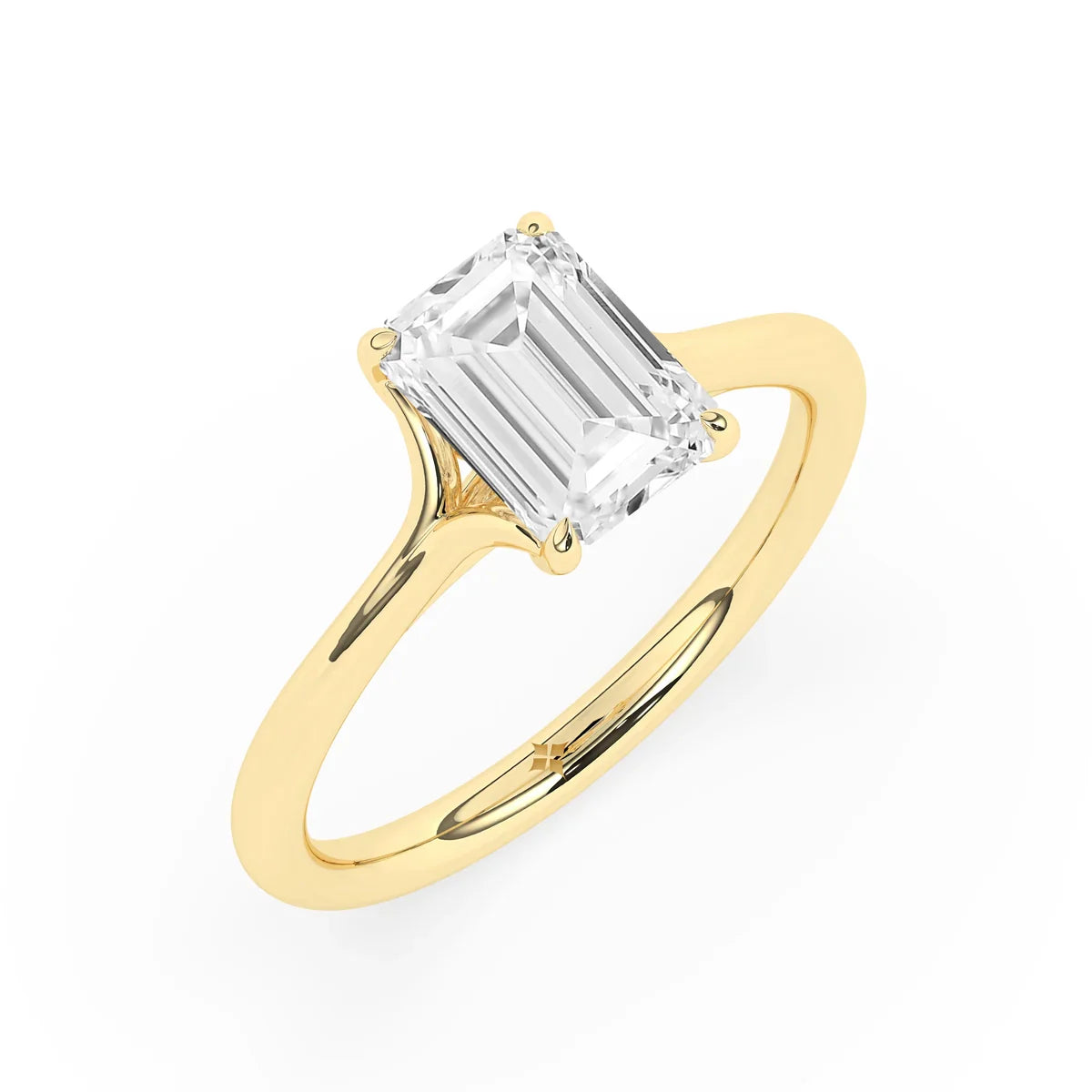 Stunning 2.0 CT Emerald Moissanite Engagement Ring with Solitaire & Split Shank Design 4
