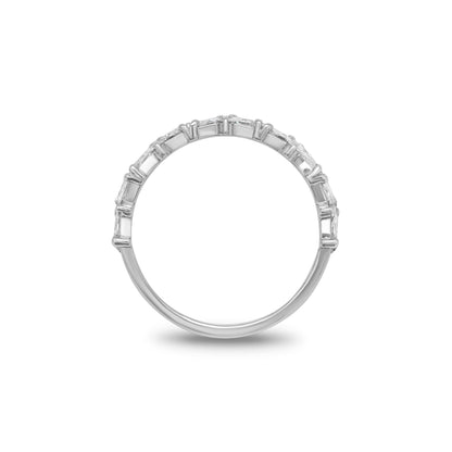 Stunning 0.3 TCW Marquise & Round Moissanite Stones Half Eternity Wedding Band 3