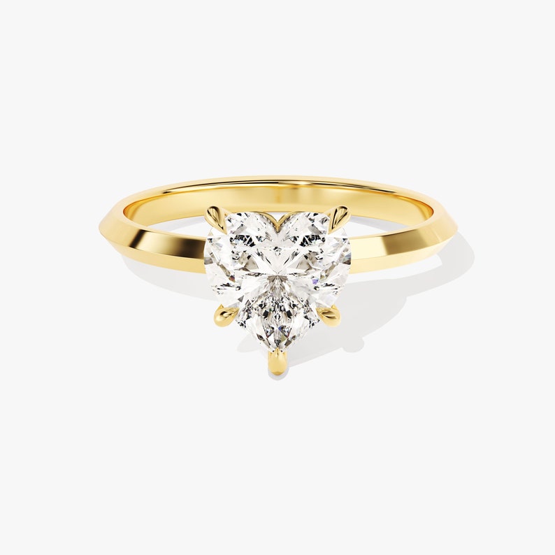 Stunning 2.0 CT Heart Moissanite Engagement Ring with Dainty Pave Design 1