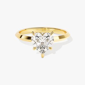 Stunning 2.0 CT Heart Moissanite Engagement Ring with Dainty Pave Design