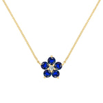 1.46 TCW Round Sapphire Lab Made Diamond- September Birthstone Necklace 1