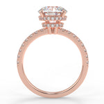 Stunning 2.0 CT Round Moissanite Engagement Ring with Hidden Halo & Pave Design 9