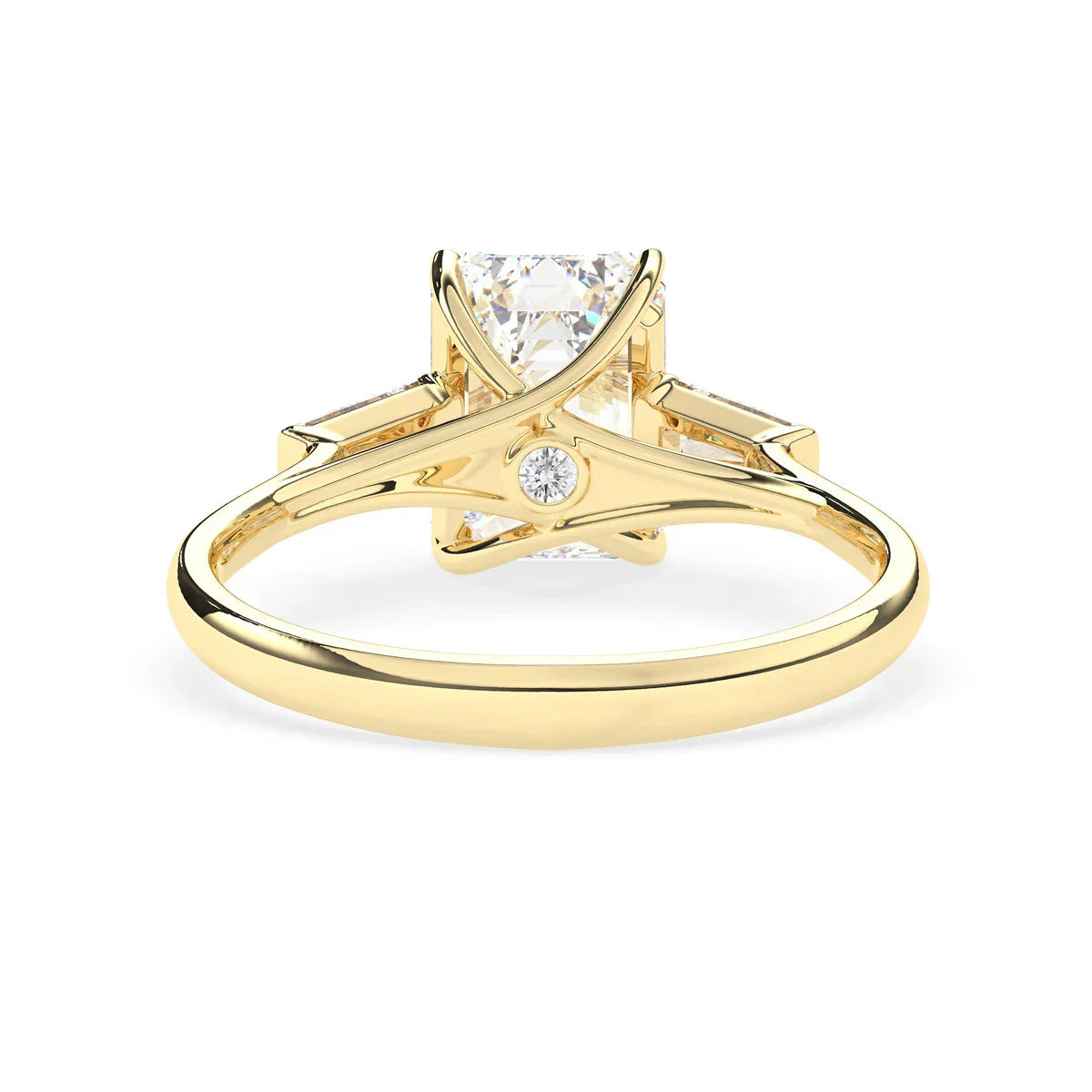 Stunning 2.0 CT Emerald Moissanite Engagement Ring with Three Stone Design 5