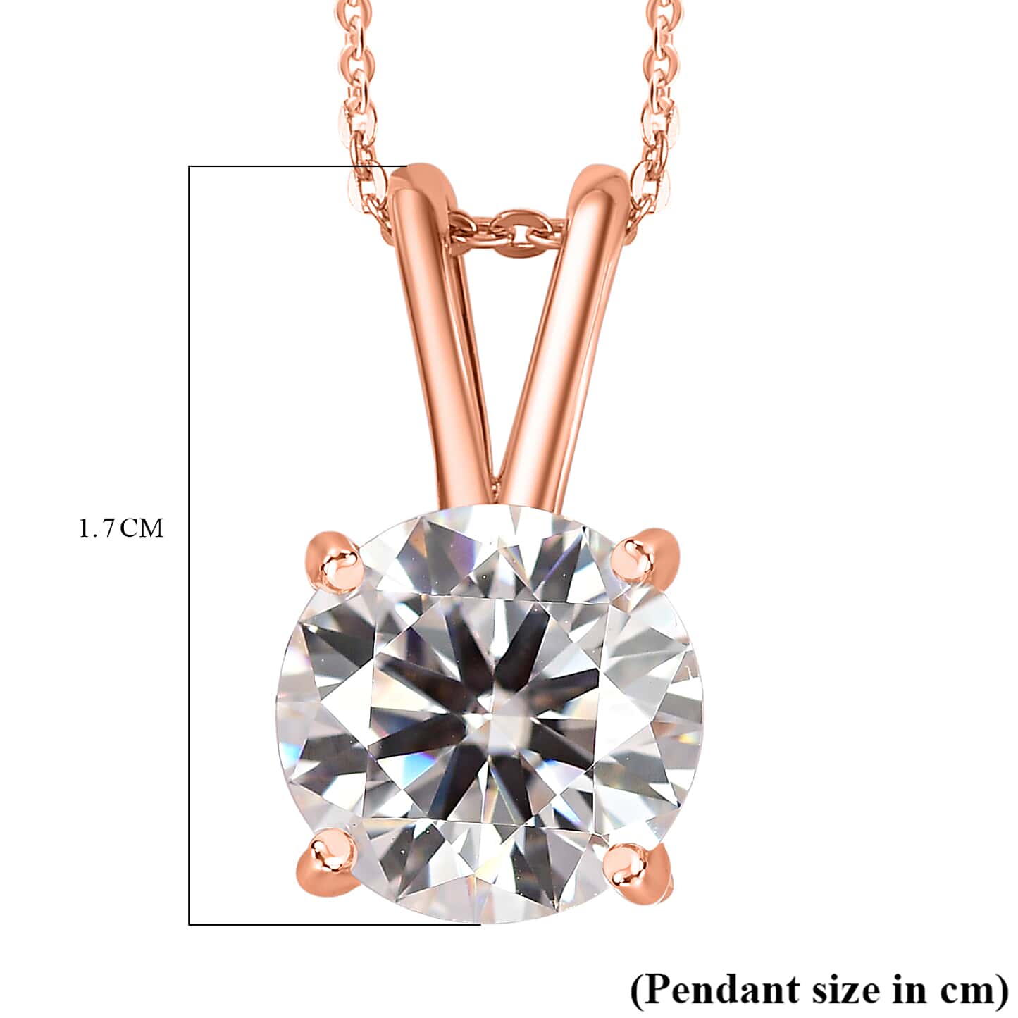 Round Cut Cubic Zirconia in 925 Sterling Silver Necklace 7