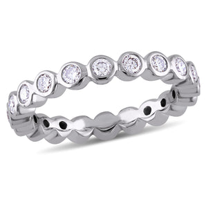 Round Cut Cubic Zirconia in 925 Sterling Silver Wedding Bands