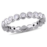 Round Cut Cubic Zirconia in 925 Sterling Silver Wedding Bands 4