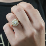 Stunning 1.0-2.0 CT Round Moissanite Engagement Ring with Double Halo Design 4