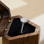 Stunning 3.0 CT Round Moissanite Engagement Ring with Hidden Halo & Pave Design 5