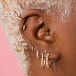 0.83 TCW Round Cut Moissanite Earrings in Gold 4