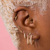 0.83 TCW Round Cut Moissanite Earrings in Gold 4