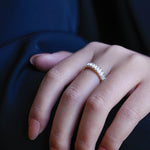 Stunning 0.5 TCW Emerald Moissanite Stones Full Eternity Wedding Bands 6