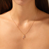 0.30 CT Round Moissanite Diamond Letter Pendant Necklace in Solid Gold 5