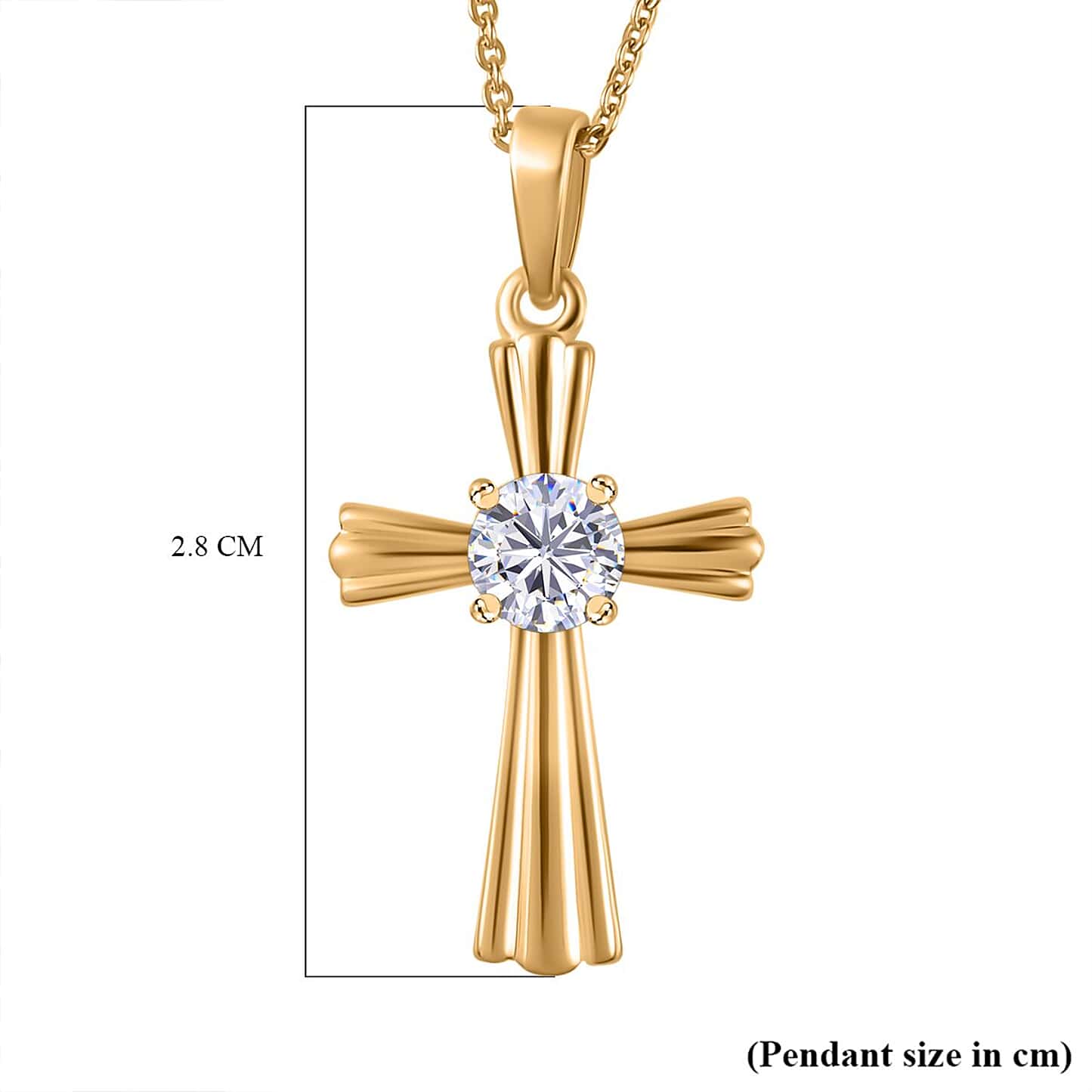 Round Cut Cubic Zirconia in 925 Sterling Silver Necklace 7