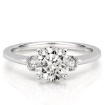 Stunning 0.50-1.50 CT Round Moissanite Engagement Ring with Three Stone Design 1