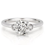 Stunning 0.50-1.50 CT Round Moissanite Engagement Ring with Three Stone Design 1