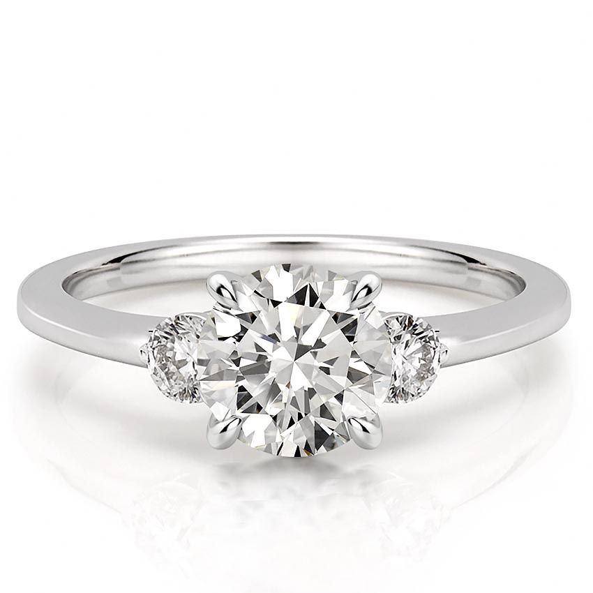 Stunning 0.50-1.50 CT Round Moissanite Engagement Ring with Three Stone Design 1