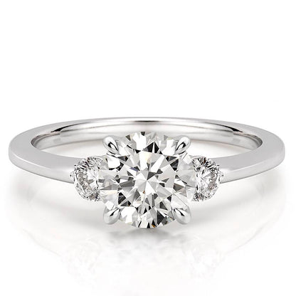 Stunning 0.50-1.50 CT Round Moissanite Engagement Ring with Three Stone Design 1