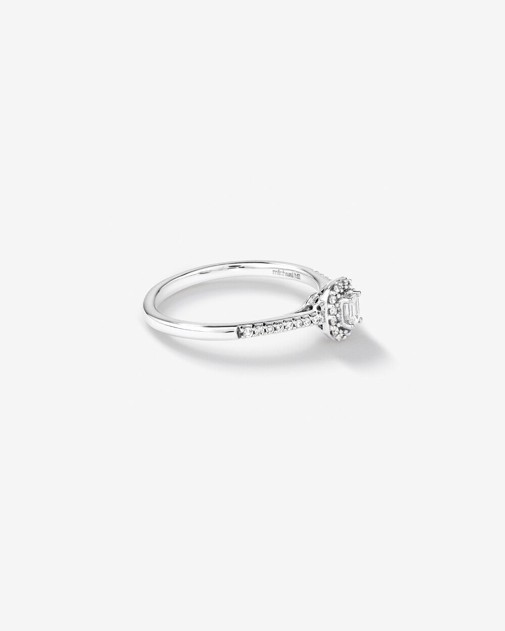 Stunning 0.2 CT Emerald Moissanite Engagement Ring with Pave & Halo Design 2