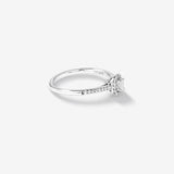 Stunning 0.2 CT Emerald Moissanite Engagement Ring with Pave & Halo Design 2