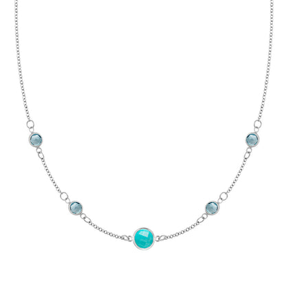 0.90 CT Round Topaz Lab Made Diamond-December Birthstone Necklace 5