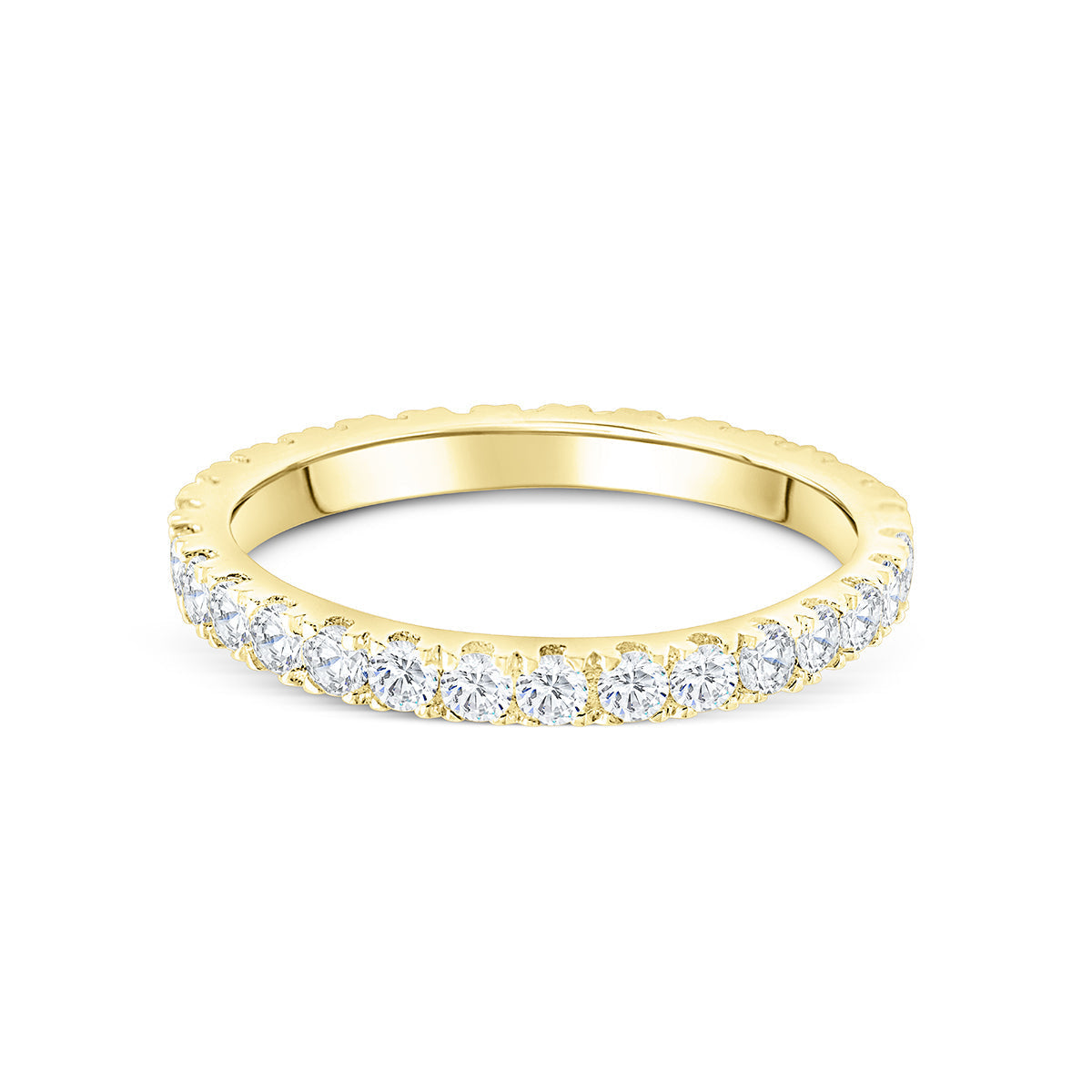 Stunning 0.3 TCW Round Moissanite Stones with Full Eternity Wedding Band 1