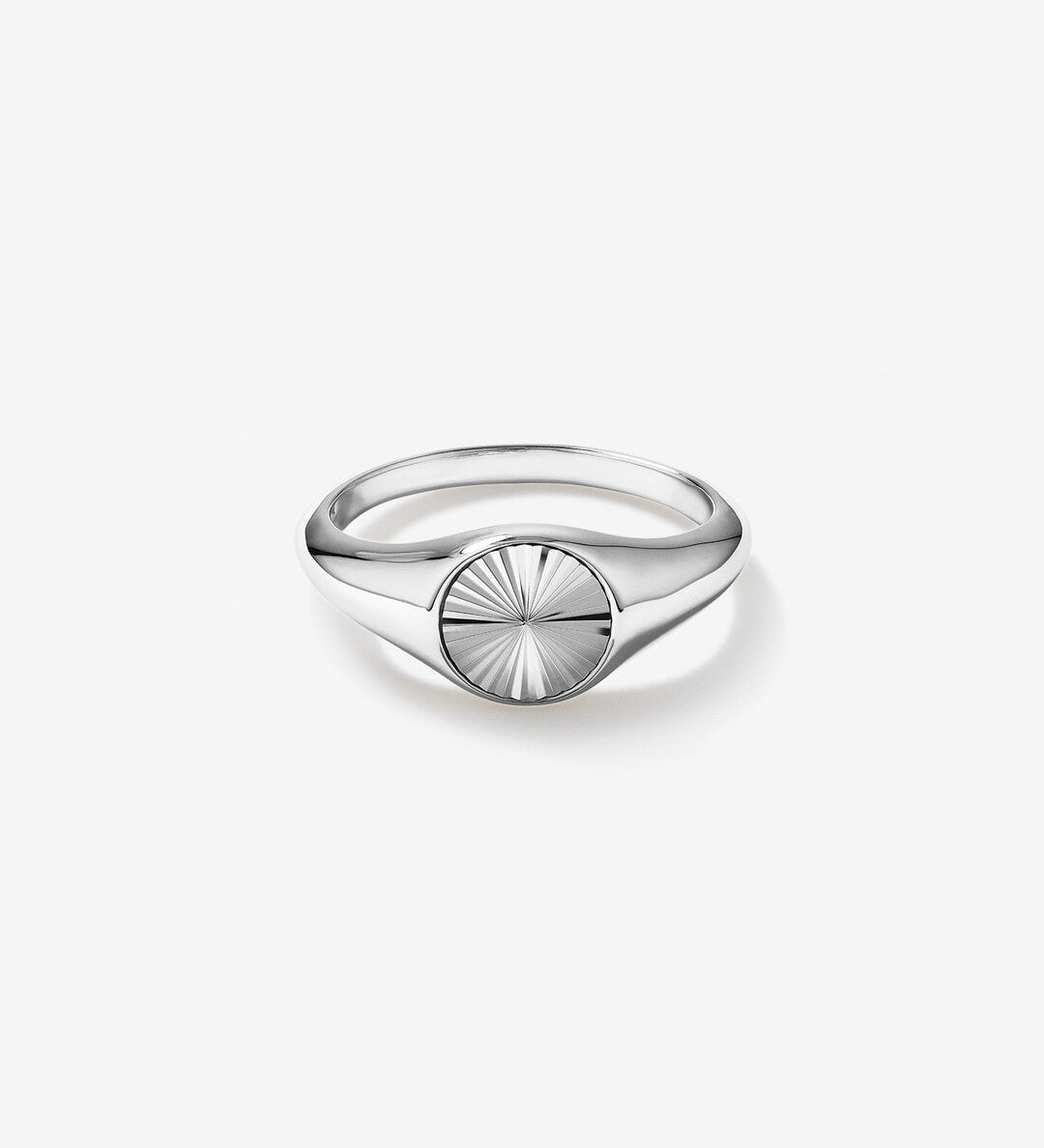 Classic Sunray Round Signet Men's Wedding Band in Solid Gold 1