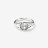 Classic Sunray Round Signet Men's Wedding Band in Solid Gold 1