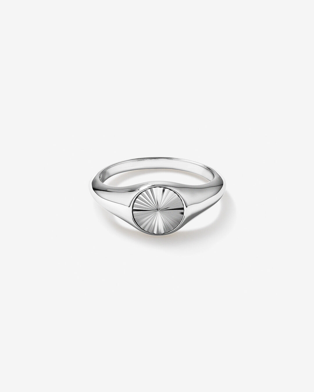 Classic Sunray Round Signet Men's Wedding Band in Solid Gold 1