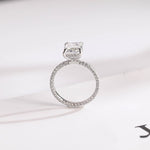 Stunning 1.0 - 2.0 CT Emerald Moissanite Engagement Ring with Hidden Halo Design 8